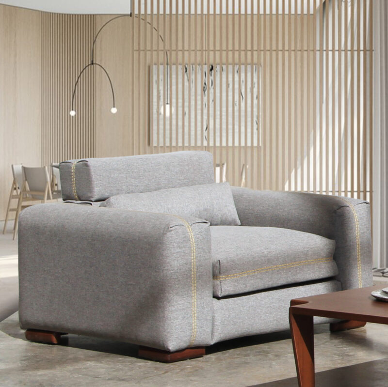 modern wide armchair