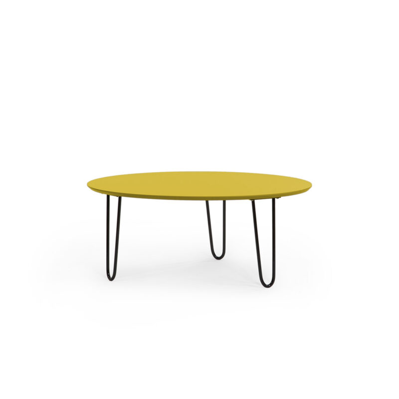 aranet oval yellow coffee table