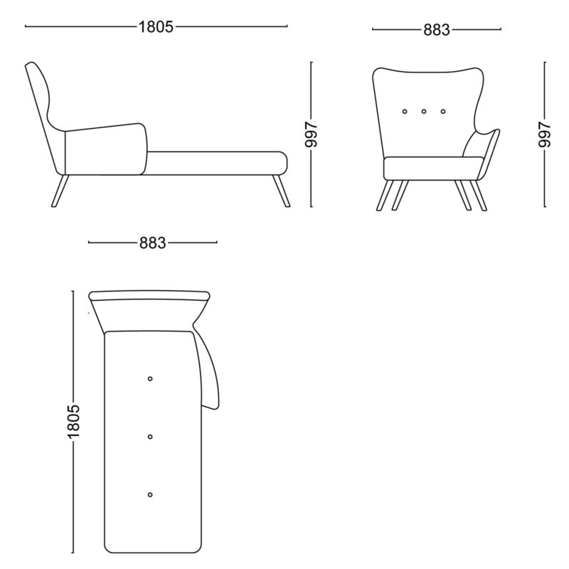 Happy lounge chair Size