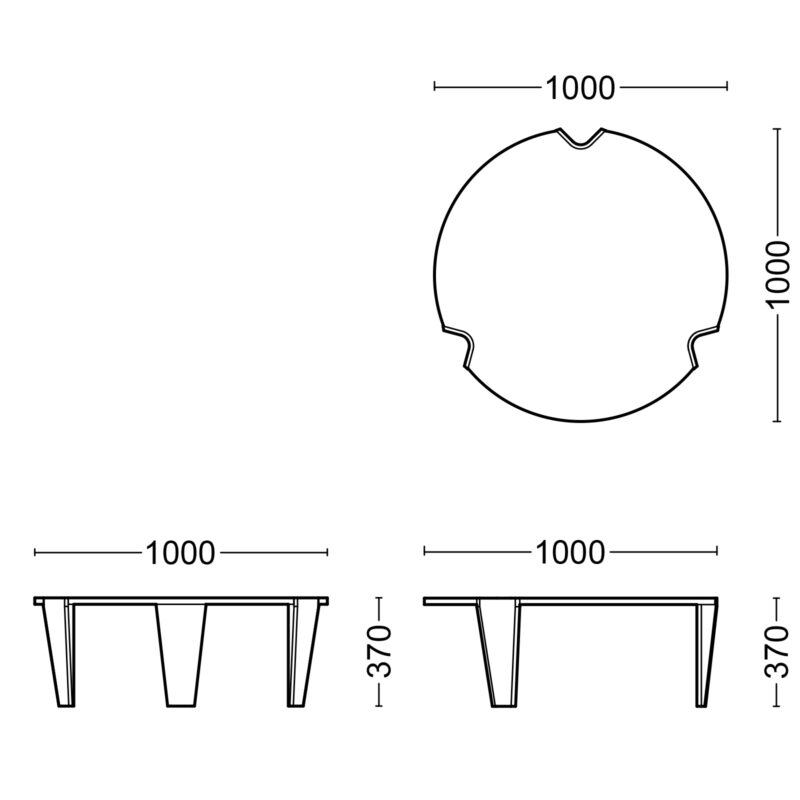 raika round coffee table size