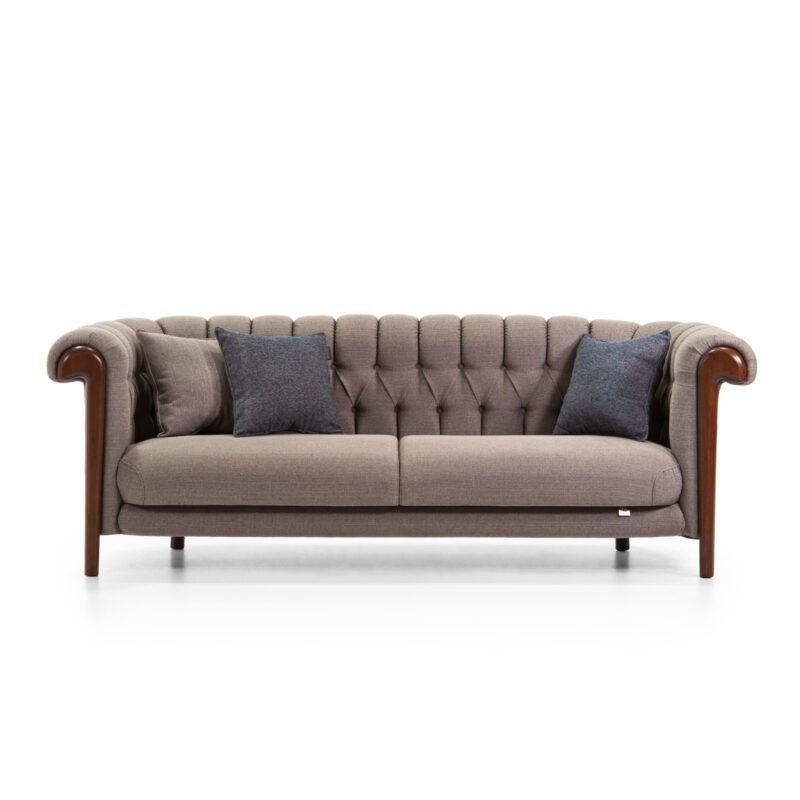 fabric chesterfield sofa in grey unique design