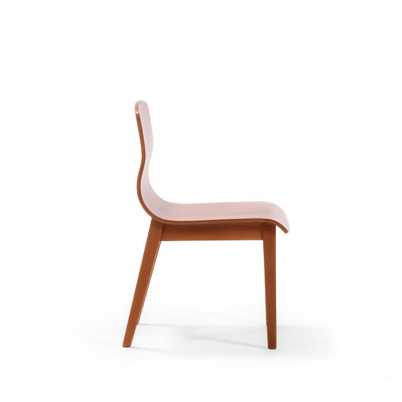 modern wooden dining chair small side view