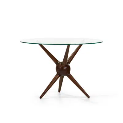 unique dining table round solid wood top glass