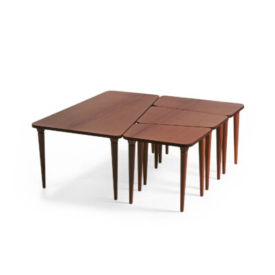 modern coffee table set of 4 walnut color