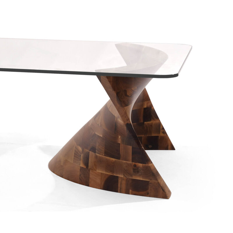 luxury solid walnut wood surface coffee table