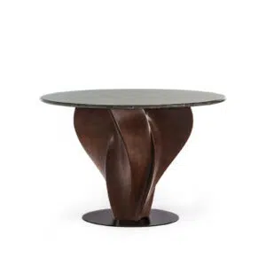 table ronde twist luxe haut de gamme plateau en marbre véritable noyer