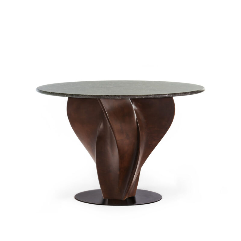 twist luxury high-end round table real marble top walnut