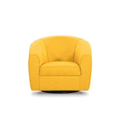 yellow swivel armchair