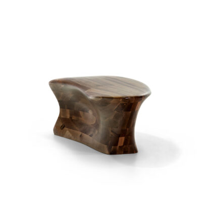 high-end luxury solid walnut wood bench wave