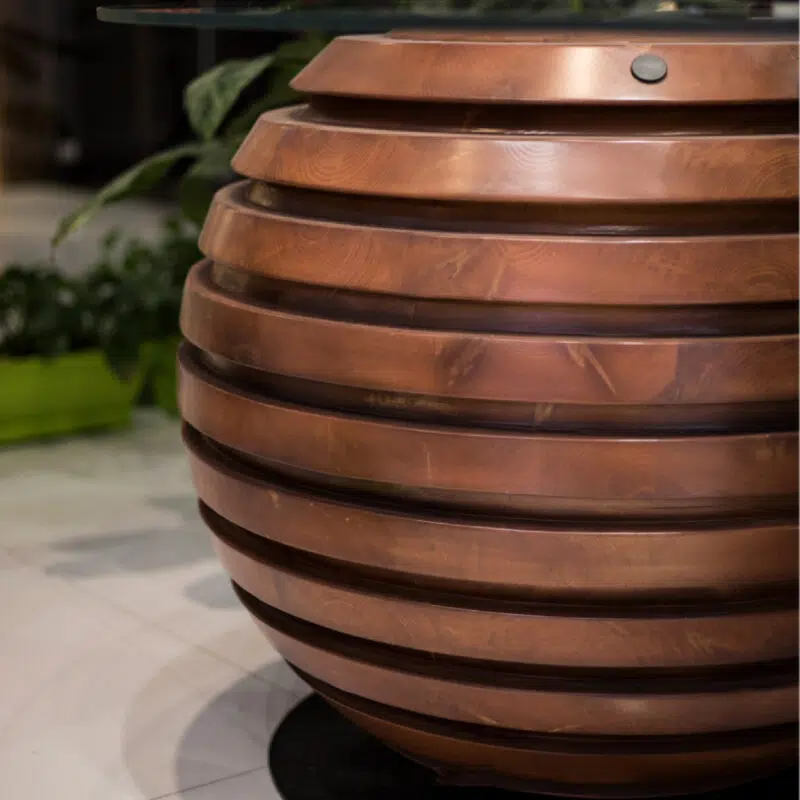 table à manger ronde de luxe en bois massif globe