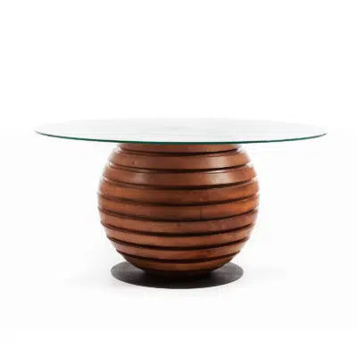 Luxury round dining table solid wood globe