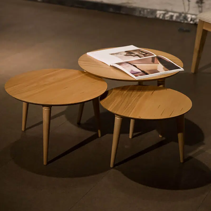 solo nesting side tables oak color