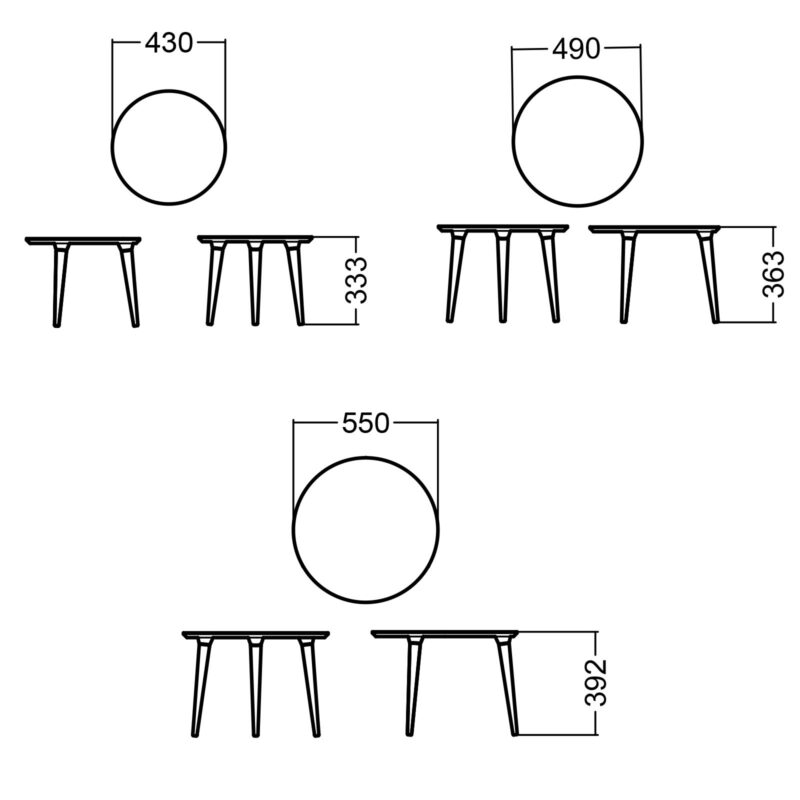solo side tables sizes
