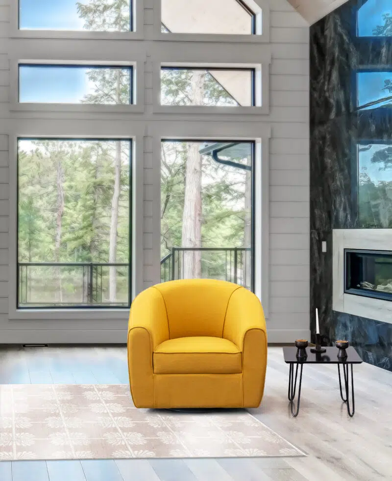 twister high end yellow swivel armchair