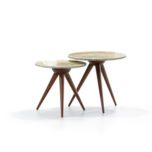 Tables d'appoint modernes du milieu du siècle en marbre sur fond blanc de LEOPARD Furniture, Canada.