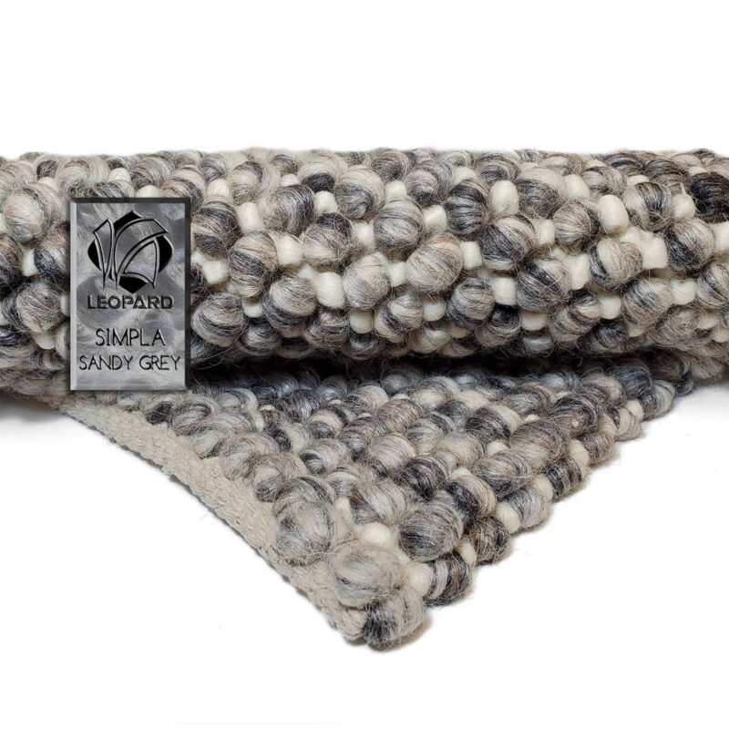 simpla sandy grey handmade area rug leopard