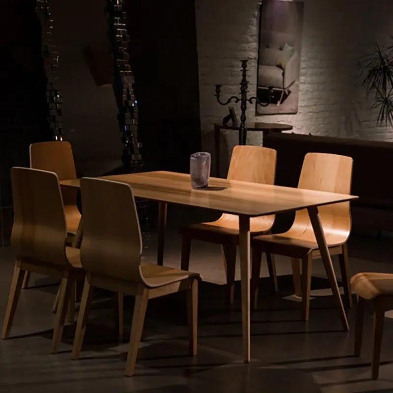 modern design selena dining table and chairs set natural oak color