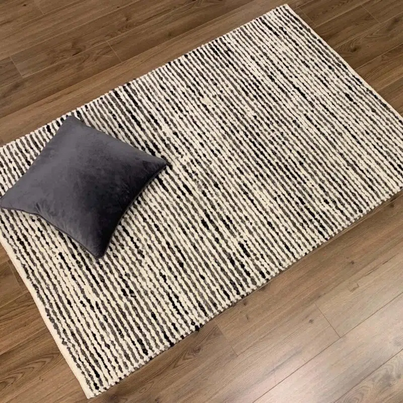 ester icy charcoal handmade area rug