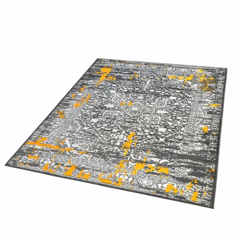 tapis jaune et gris orren