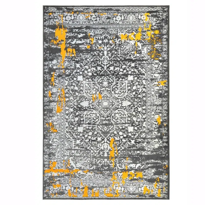 tapis jaune et gris orren