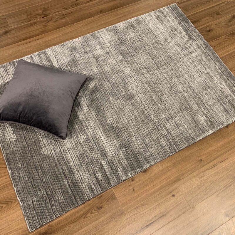 shine grey handmade area rug