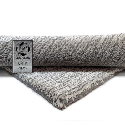 shine grey handmade area rug leopard