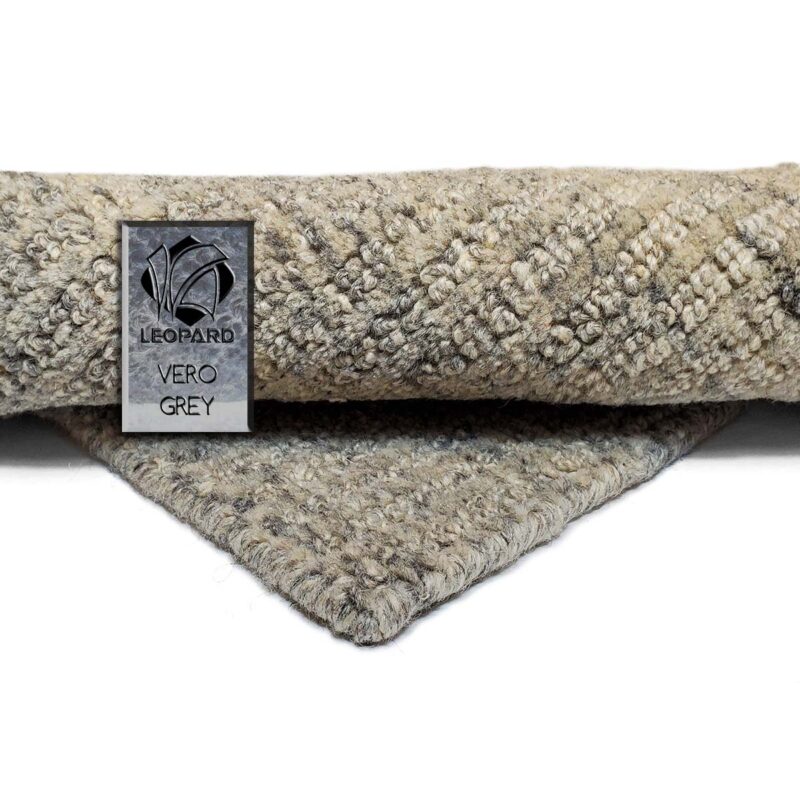 vero grey handmade area rug leopard