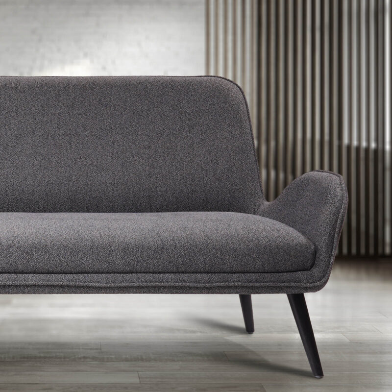 wave modern sofa clean design high back black fabric