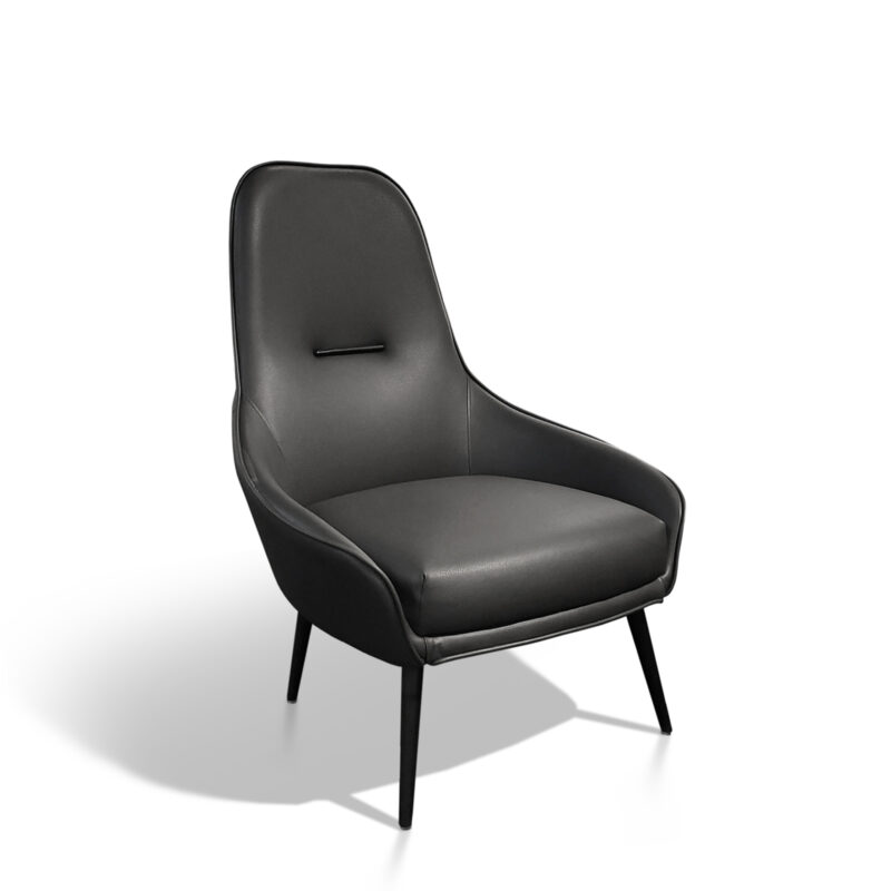 modern black accent chair with metal legs