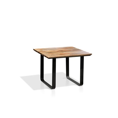 carina walnut table en noyer massif avec pieds en métal noir