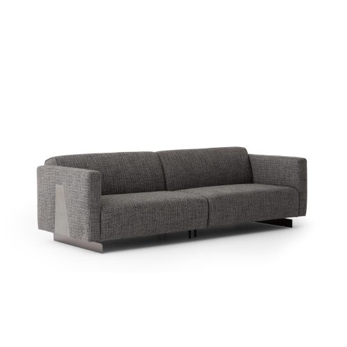 Canapé moderne gris épuré sur fond blanc par LEOPARD Furniture, élégance canadienne haut de gamme en matière de design d'intérieur.