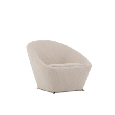 tao accent chair in white fabric modern design