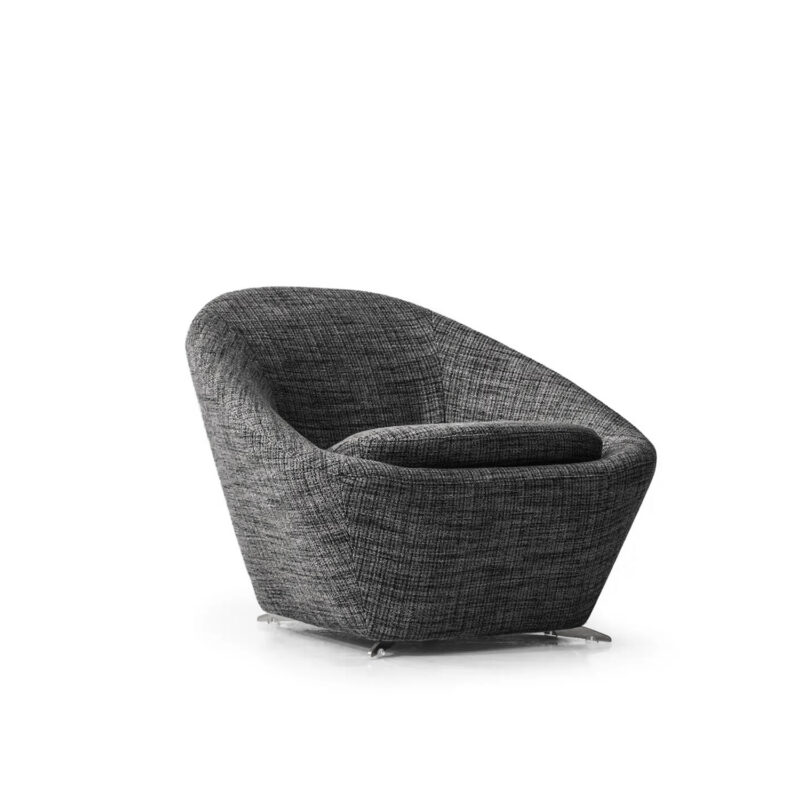 tao accent armchair in dark gray color combination very comfy overal view