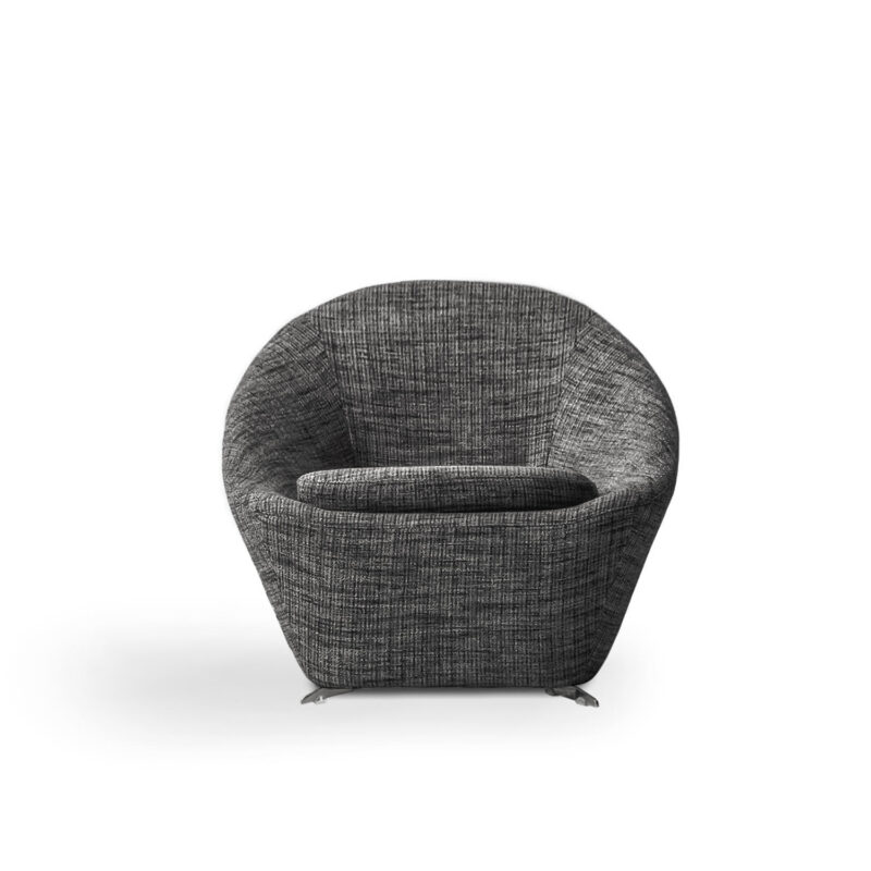 tao accent armchair in dark gray color very comfy front view