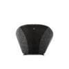 tao accent armchair in dark gray color combination of leather and fabric upholstery very comfy back view