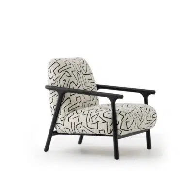 boboli armchair unique fabric black wooden legs