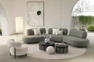 contemporary curved modular sofa