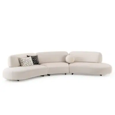 bon bon modular sofa white soft fabric round modern design