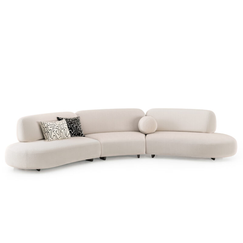 bon bon modular sofa white soft fabric round modern design
