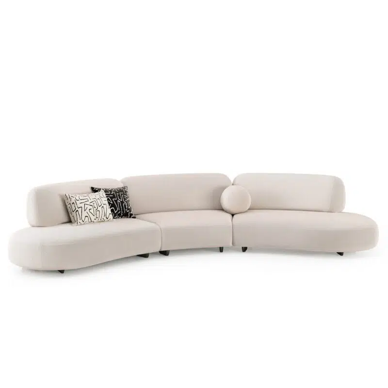 bon bon canapé modulable blanc tissu doux rond design moderne