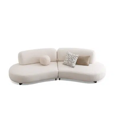 bon bon modular sofa white soft fabric round modern design white background