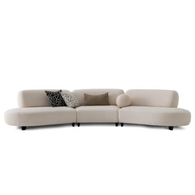 bon bon modular sofa white soft fabric round modern design