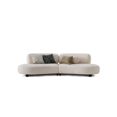 bon bon modular sofa white soft fabric round modern design white background