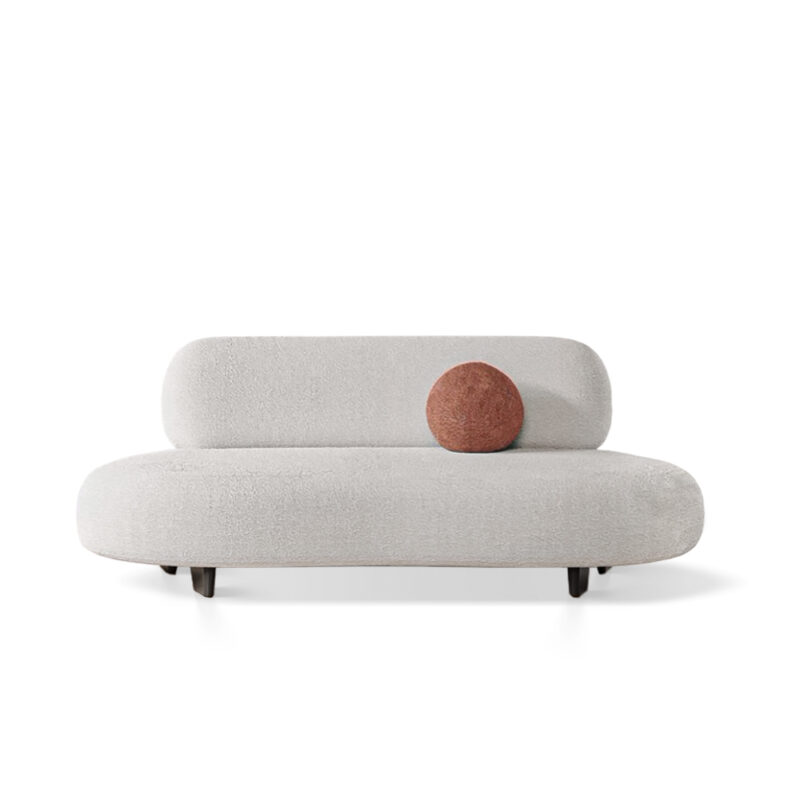 bon bon loveseat sofa cute round design with a globe cushion
