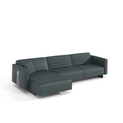 heritage modular sectional sofa in green leather