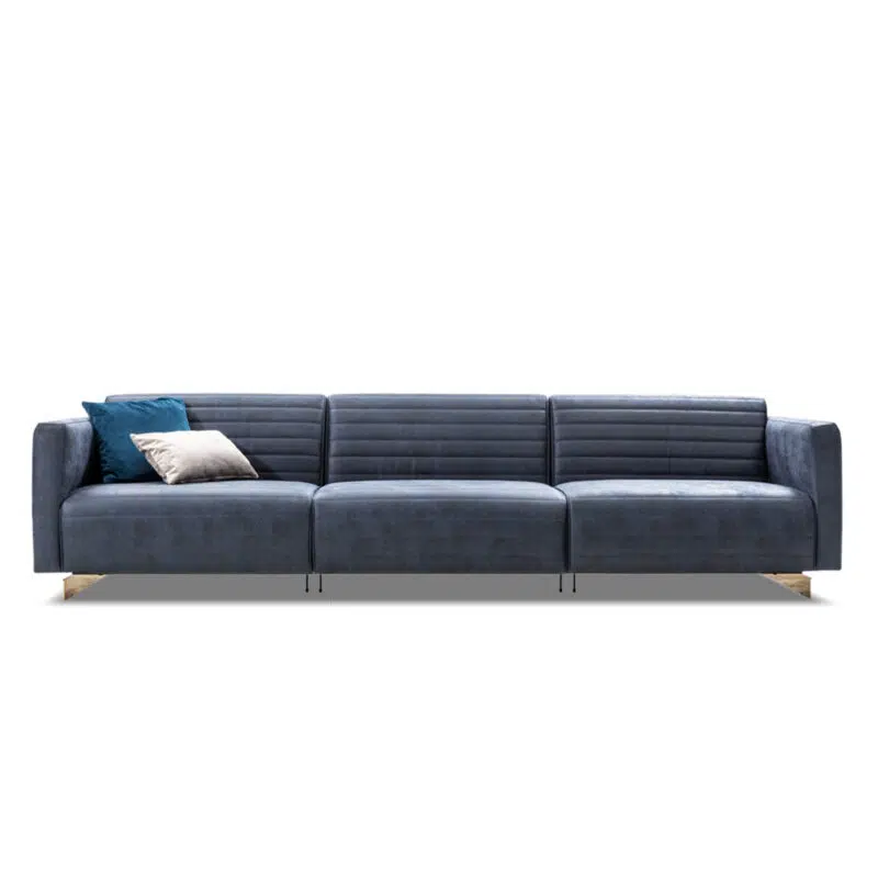 Heritage modular sofa in blue leather white background