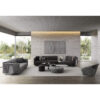 Modular grey sectional sofa in modern minimalist interior by LEOPARD Furniture, Canada. Contemporary luxury design.