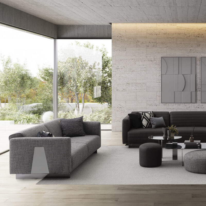 gray contemporary high end sofa