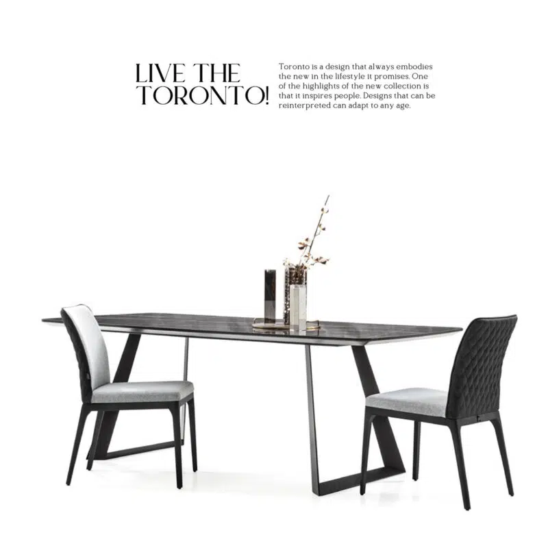 toronto black marble rectangular modern design dining set