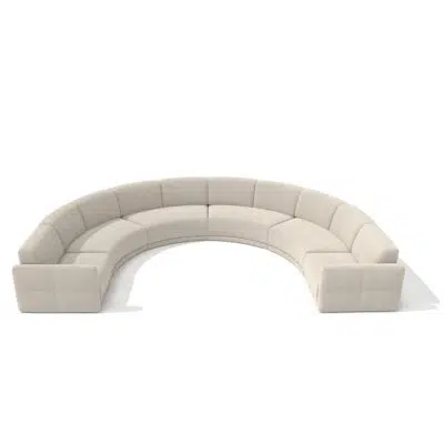 Sectional sofa courbe moderne sur fond blanc par LEOPARD Furniture, idéal pour salons luxueux au Canada.